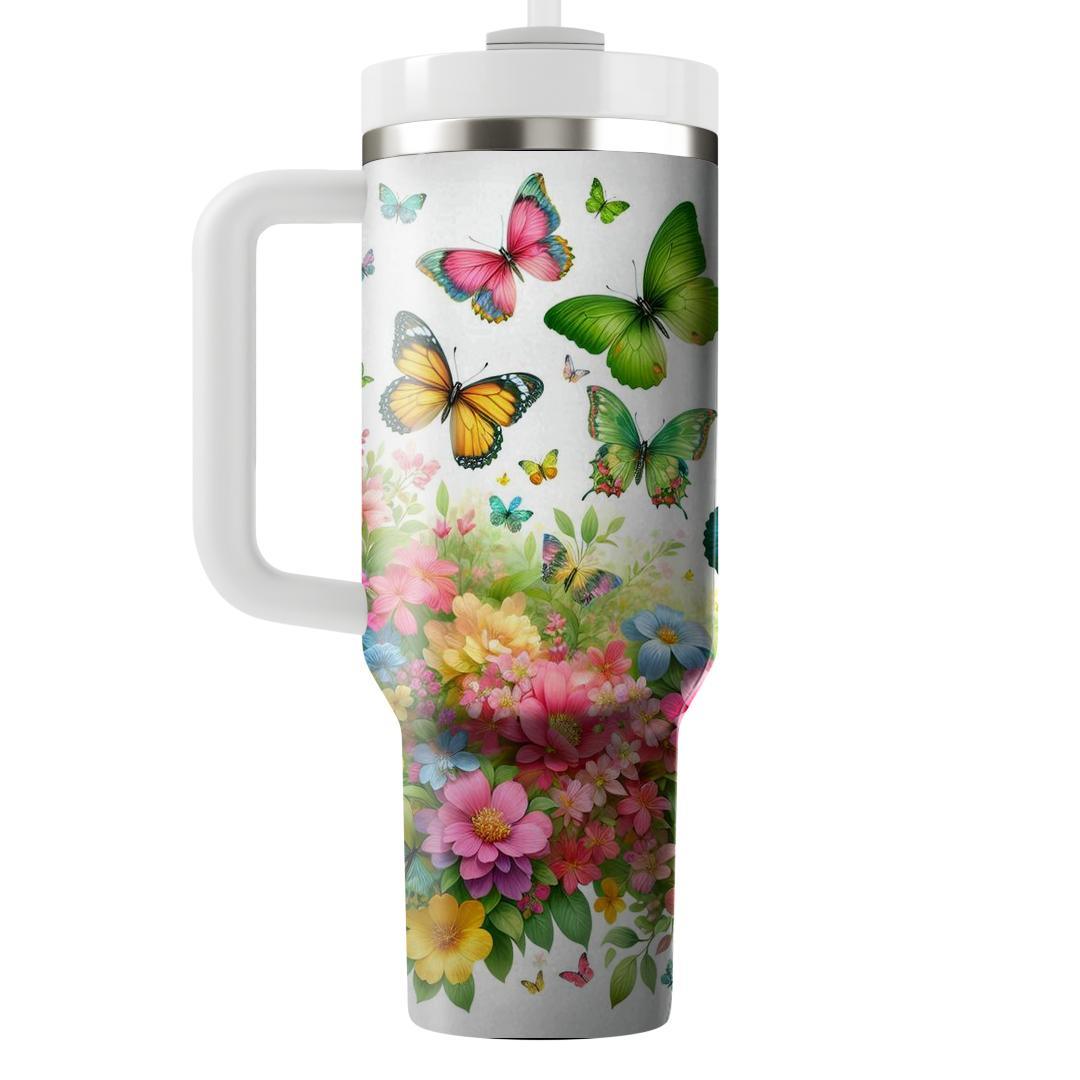 Spring Chasing Butterflies  Unique Tumblers