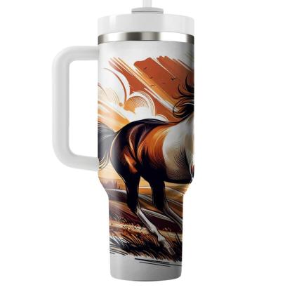 Graceful Horse Gallop  Travel Tumblers