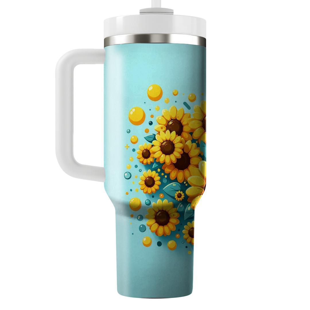 Charming Sunflower Burst  Insulated Tumblers