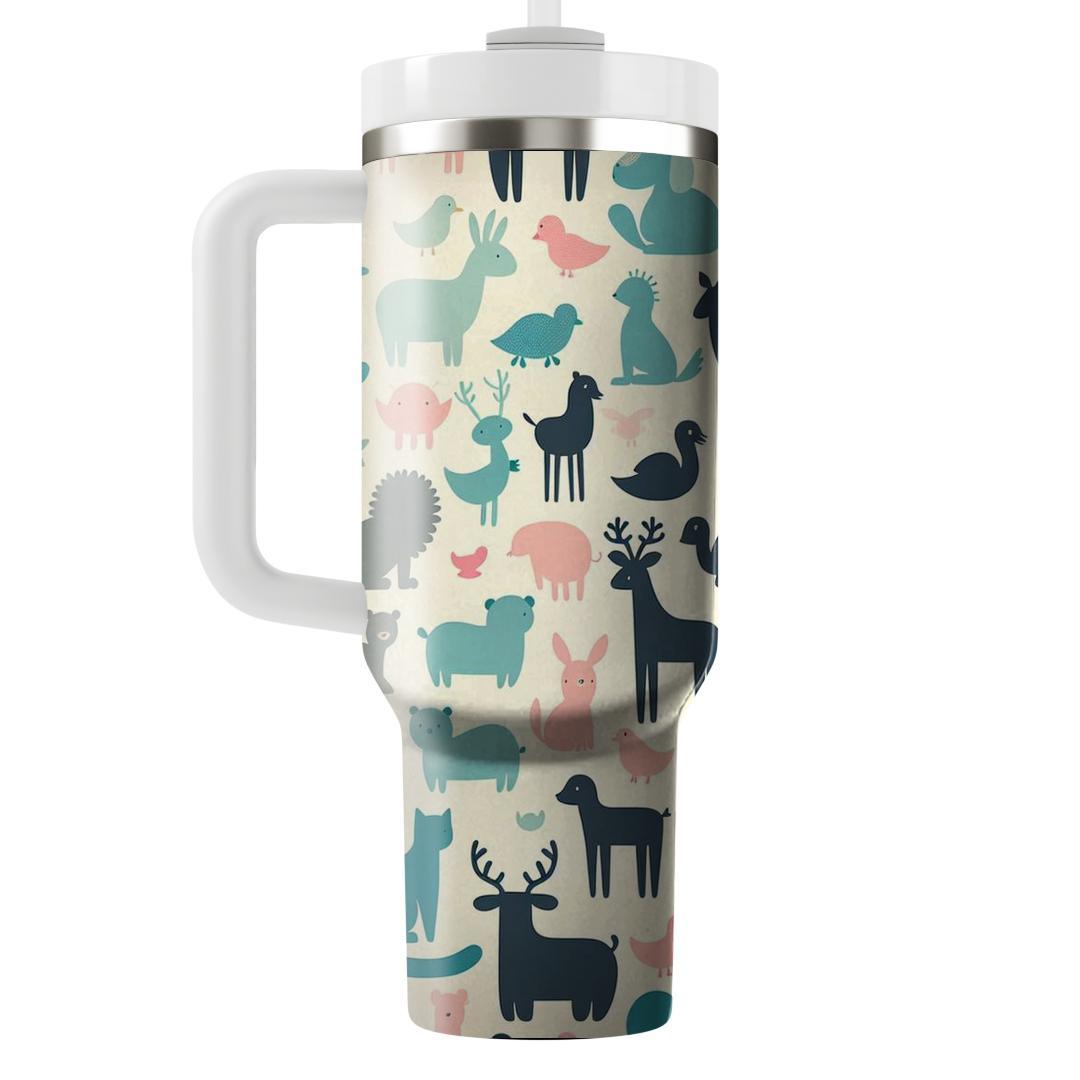 Playful Animal Silhouette  Insulated Tumblers