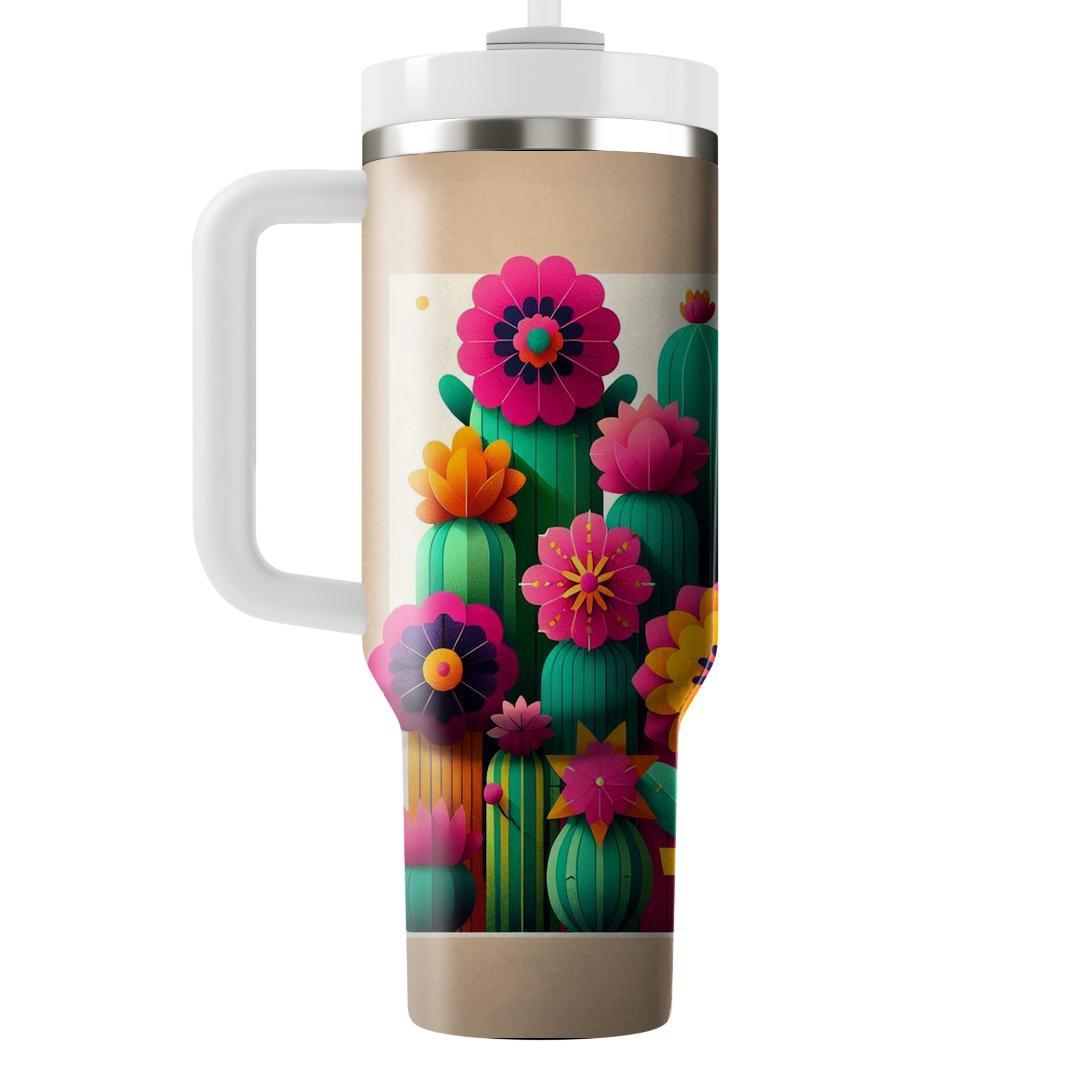 Cactus Floral Harmony  Unique Tumblers