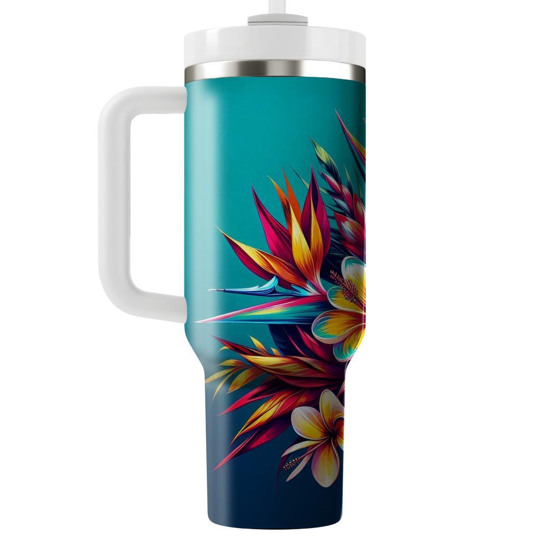 Bold Tropical Floral Fusion  Unique Tumblers