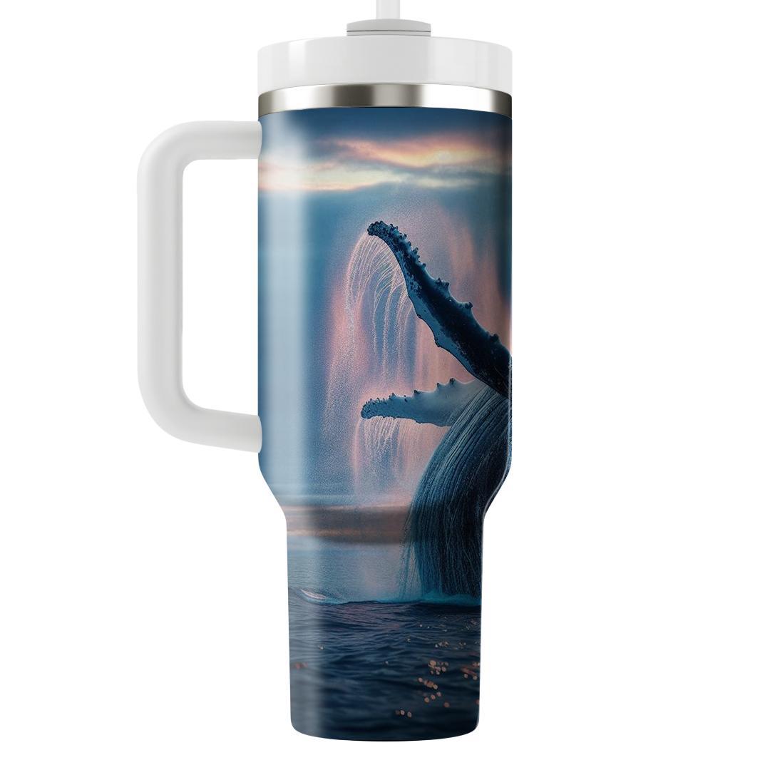 Majestic Whale Breach  Travel Tumblers