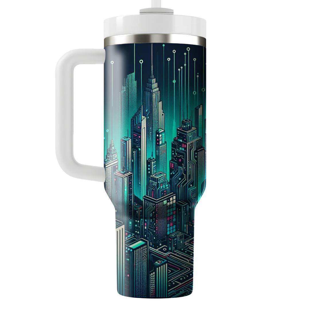 Cyborg Cityscape  Personalized Tumblers