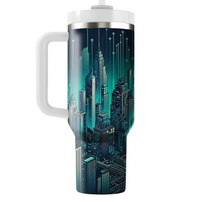 Cyborg Cityscape  Personalized Tumblers