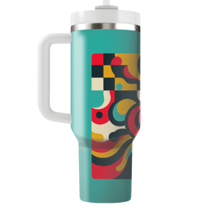 Funky 70s Checkerboard  Travel Tumblers