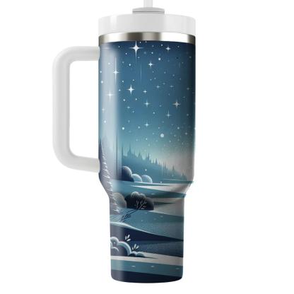 Winter Starry Solitude  Travel Tumblers