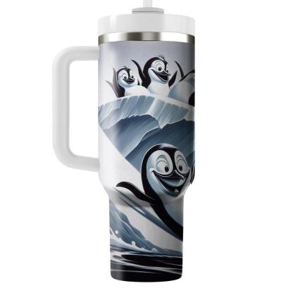 Playful Penguin Iceberg  Tumblers With Lids