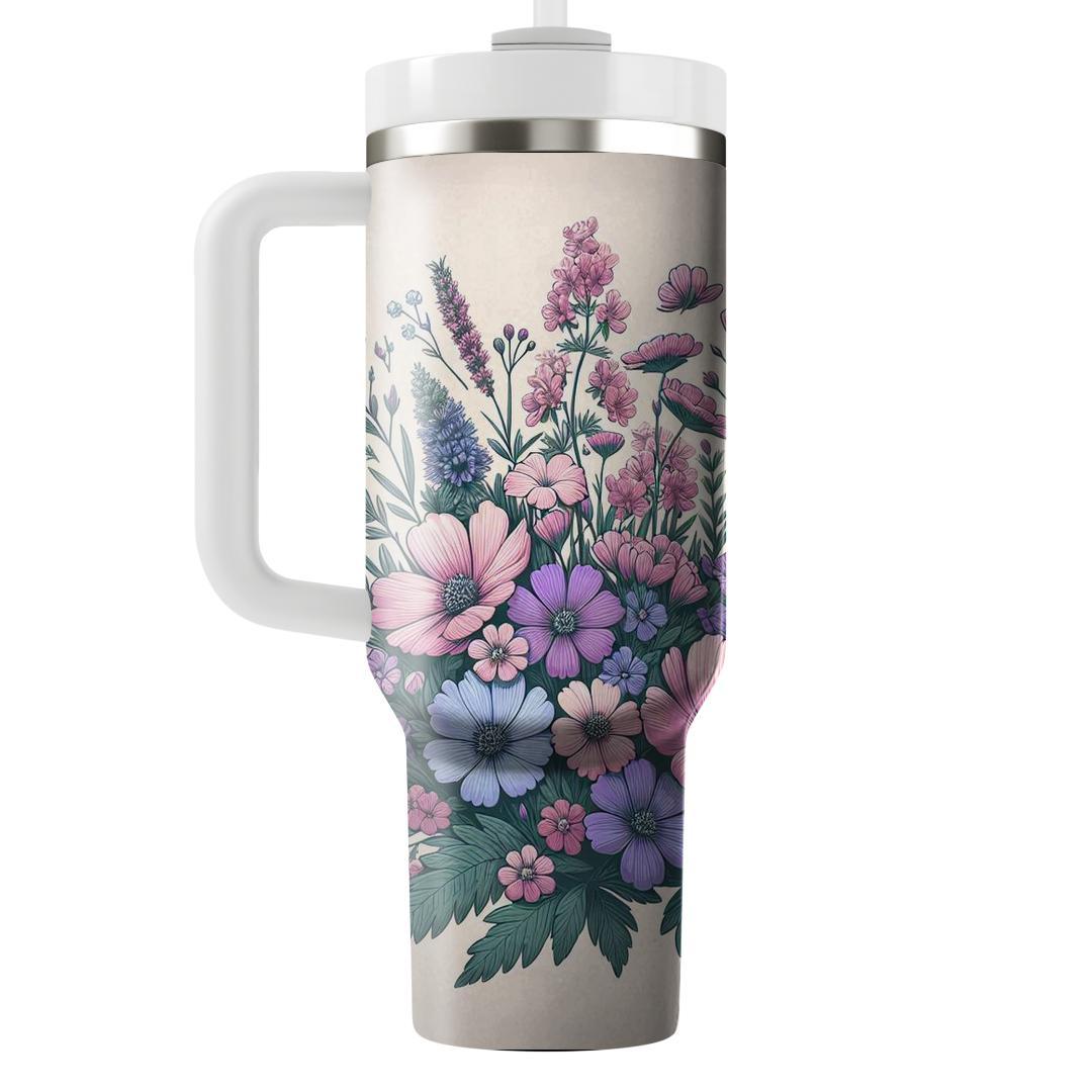 Dreamy Floral Garden  Tumblers With Lids