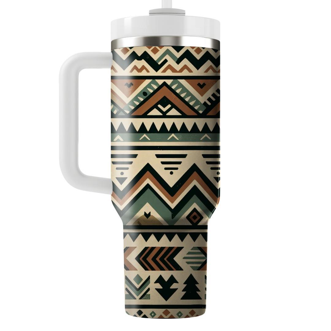 Rustic Tribal Chevron  Tumblers With Lids
