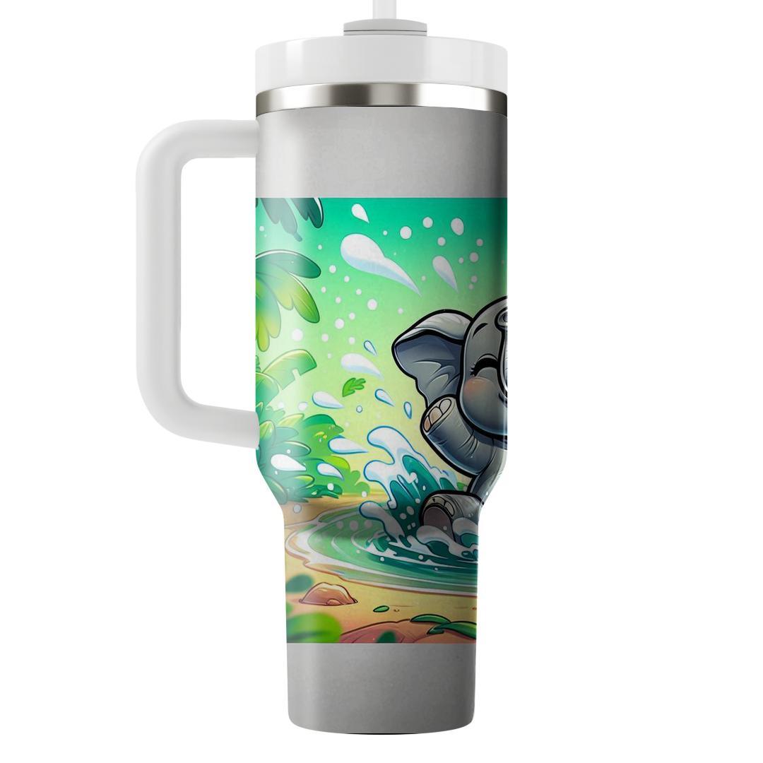 Cute Baby Elephant Joy  Travel Tumblers