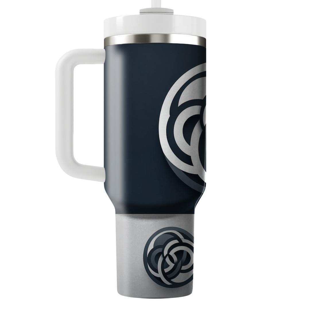 Elegant Interlocking Circles  Tumblers With Lids