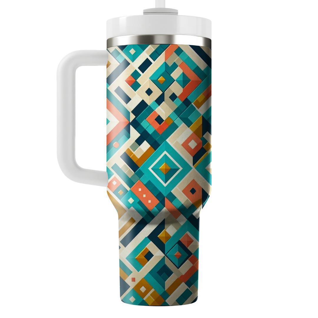Geometric Mosaic Fusion  Insulated Tumblers