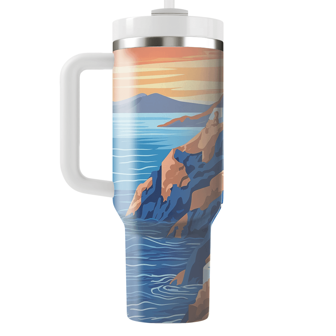 Santorini Cliffs Tumblers With Lids