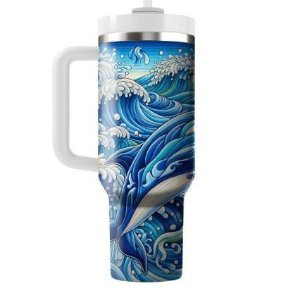 Funky Dolphin Dance  Travel Tumblers