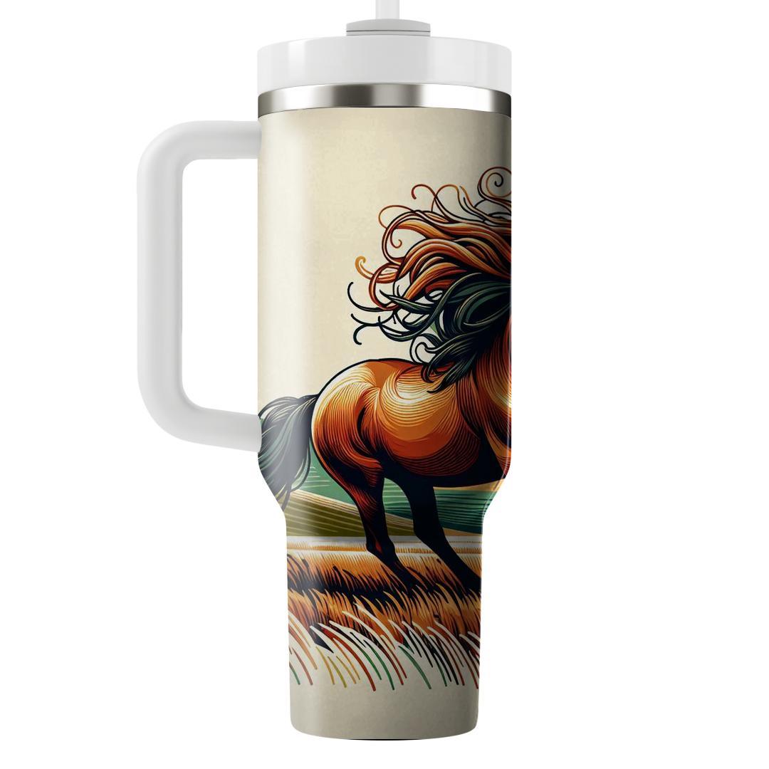 Majestic Horse Running  Personalized Tumblers