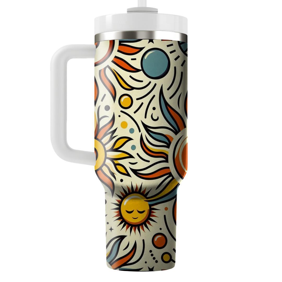 Stylized Sun Patterns  Insulated Tumblers