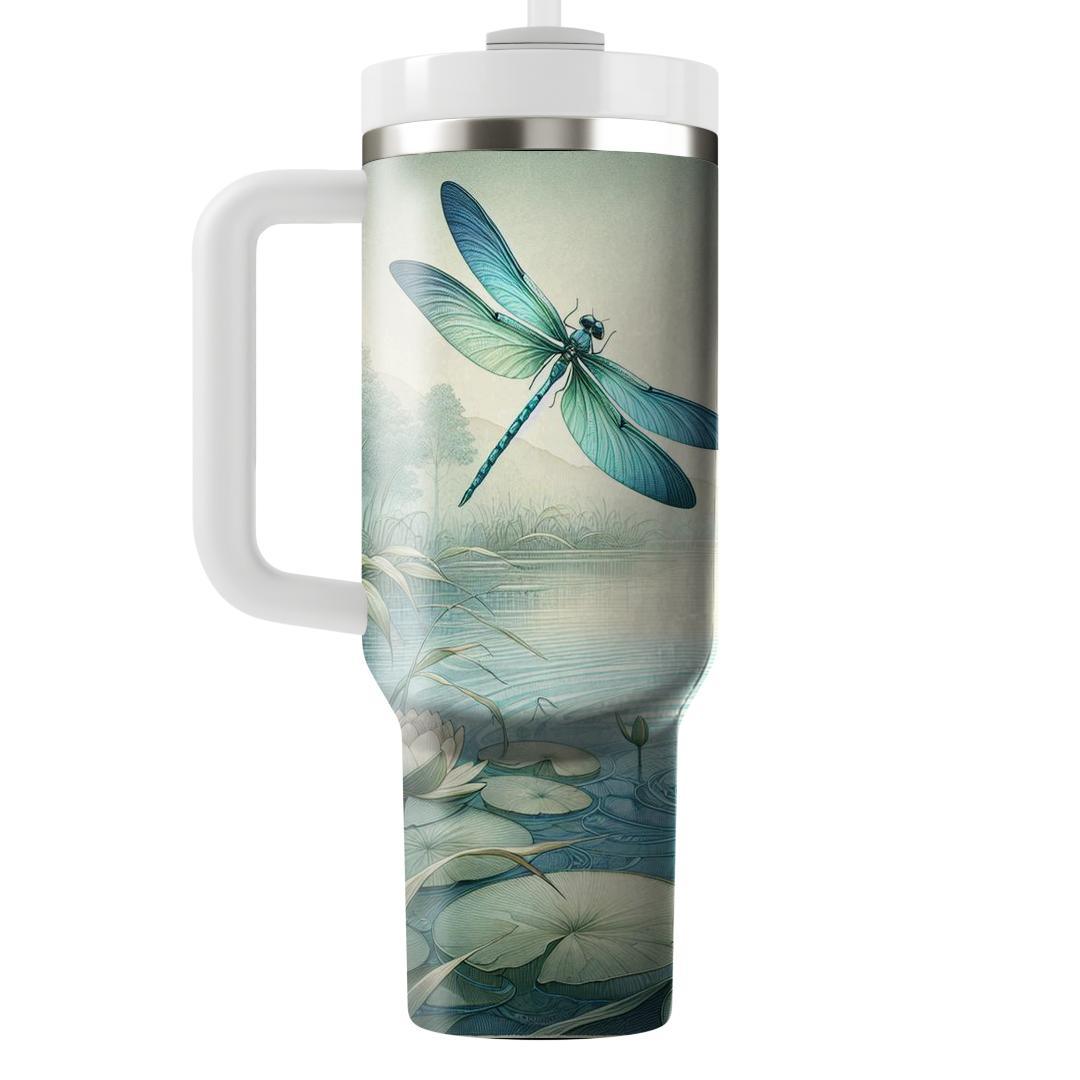 Azure Dragonfly Delight  Travel Tumblers