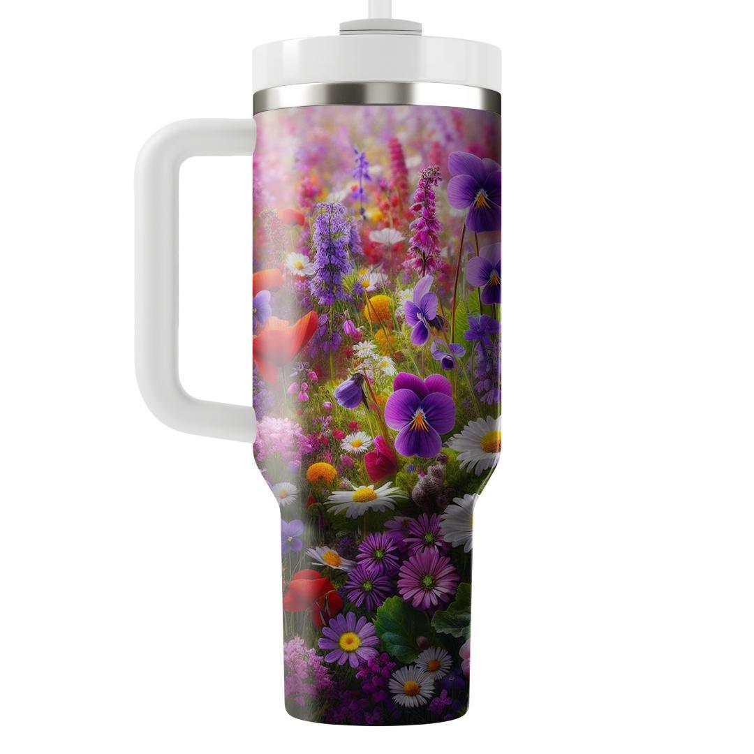 Violet Wildflower Symphony  Tumbler Cups