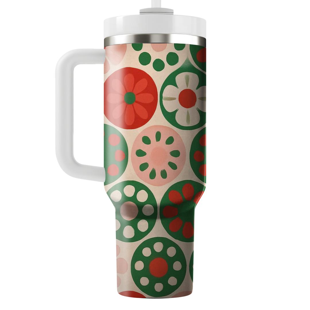 Circular Floral Medley Unique Tumblers