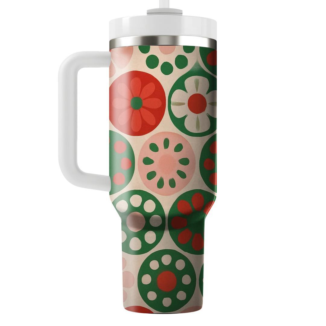 Circular Floral Medley Unique Tumblers