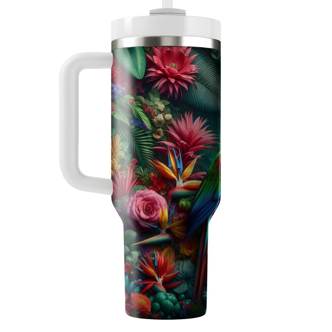 Vibrant Parrot Dance  Travel Tumblers