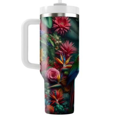 Vibrant Parrot Dance  Travel Tumblers