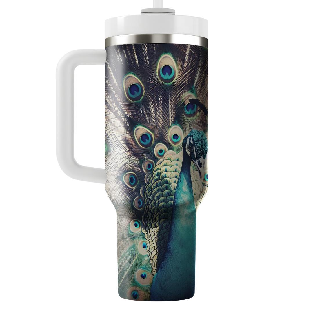 Radiant Peacock Majesty  Travel Tumblers