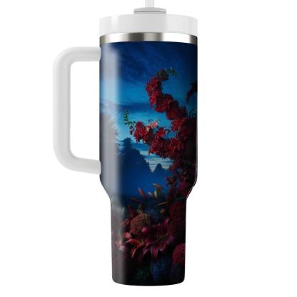 Crimson Lily Twilight  Tumbler Cups
