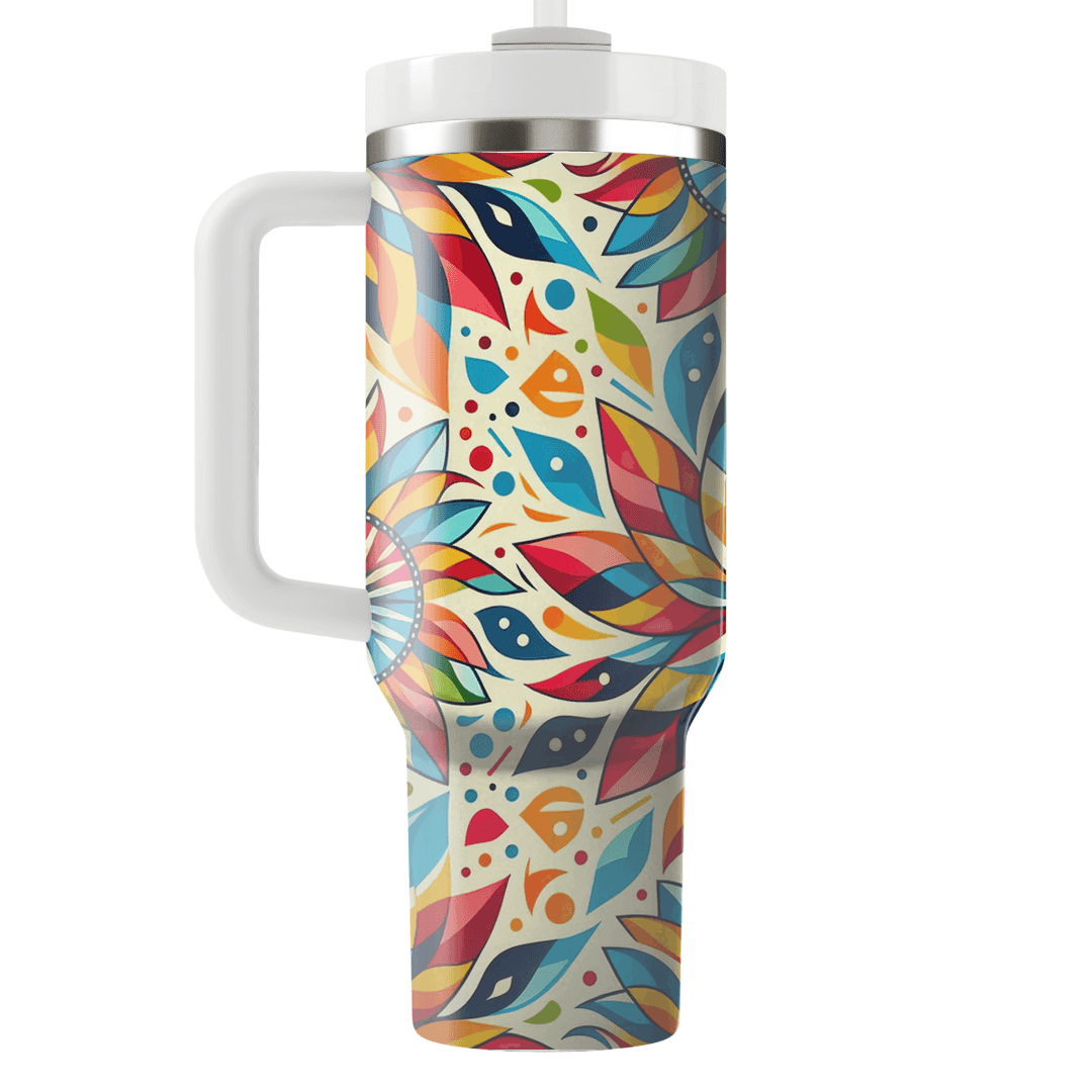 Colorful Pinwheel Pattern Tumbler Cups