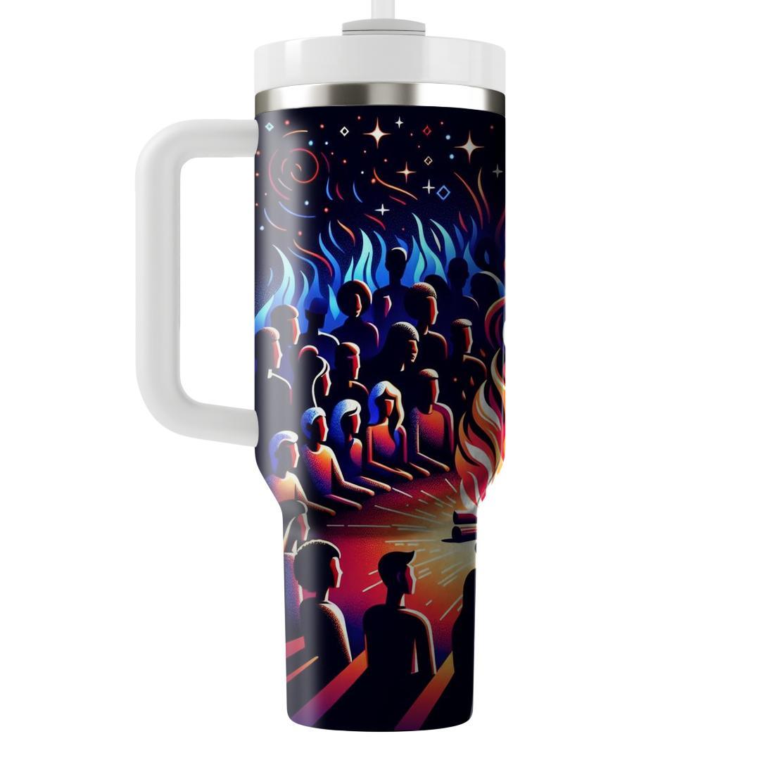 Summer Night Bonfire  Travel Tumblers