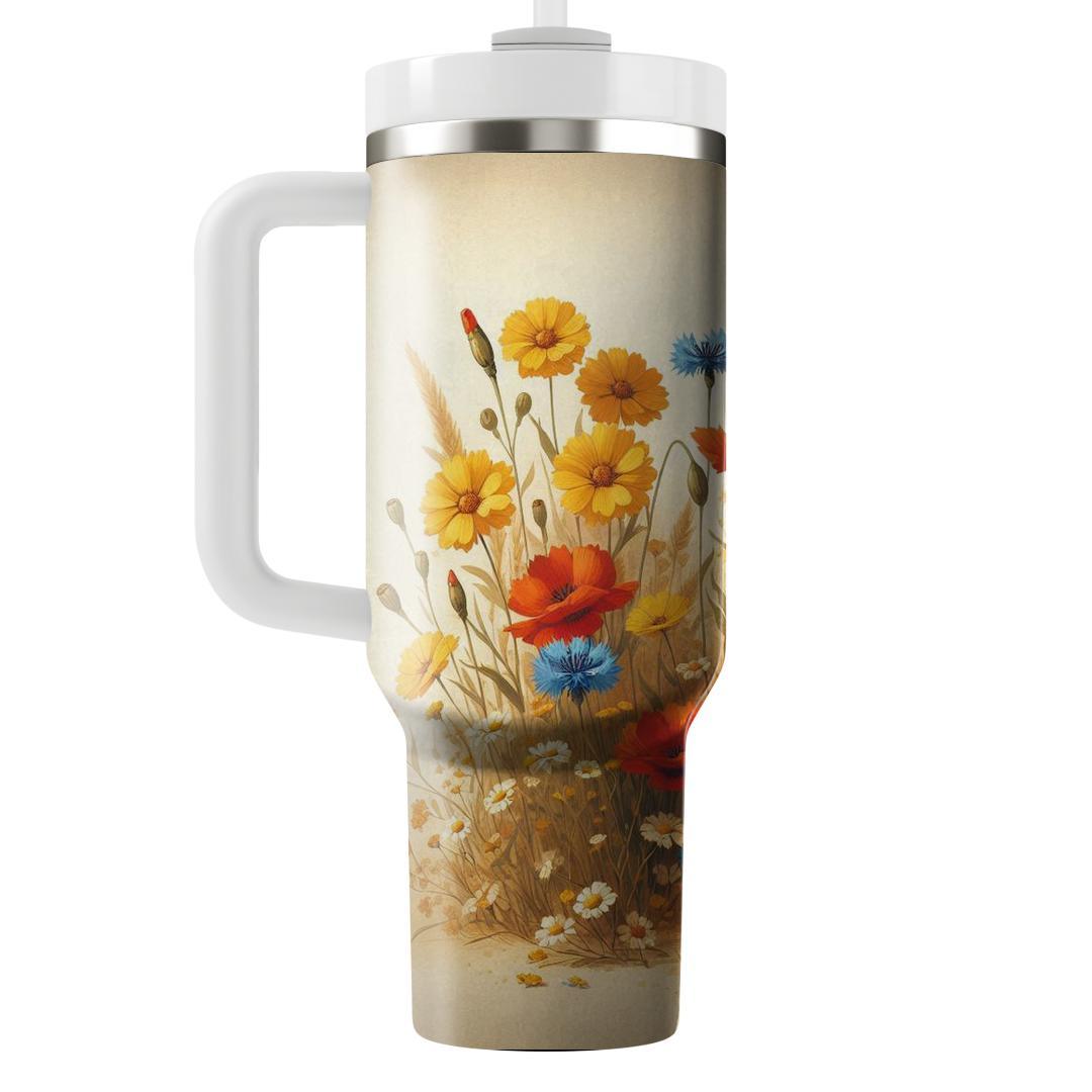 Rustic Wildflower Path  Unique Tumblers