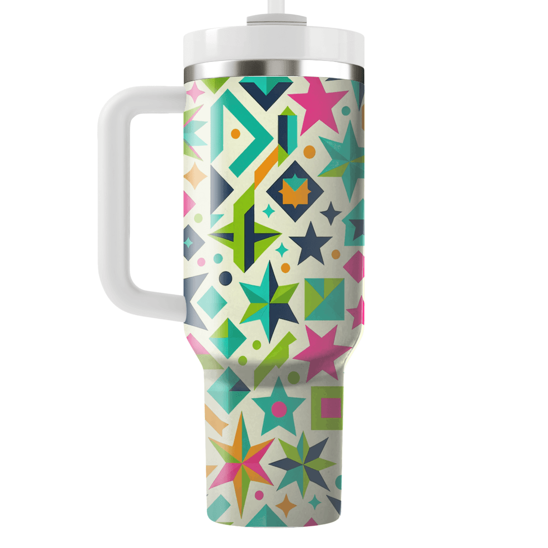 Funky Geometric Stars Custom Tumblers
