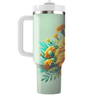 Cheerful Marigold Medley  Tumblers With Lids
