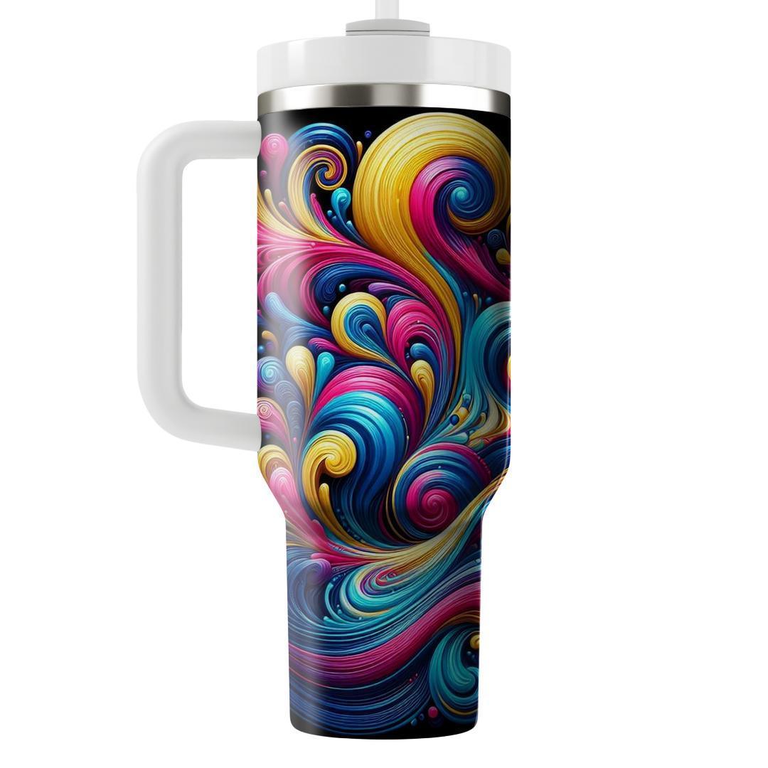 Abstract Swirl Bliss  Travel Tumblers