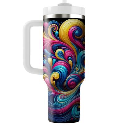 Abstract Swirl Bliss  Travel Tumblers