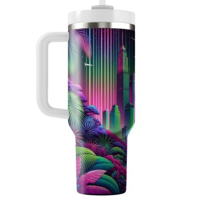 Neon Urban Jungle  Personalized Tumblers