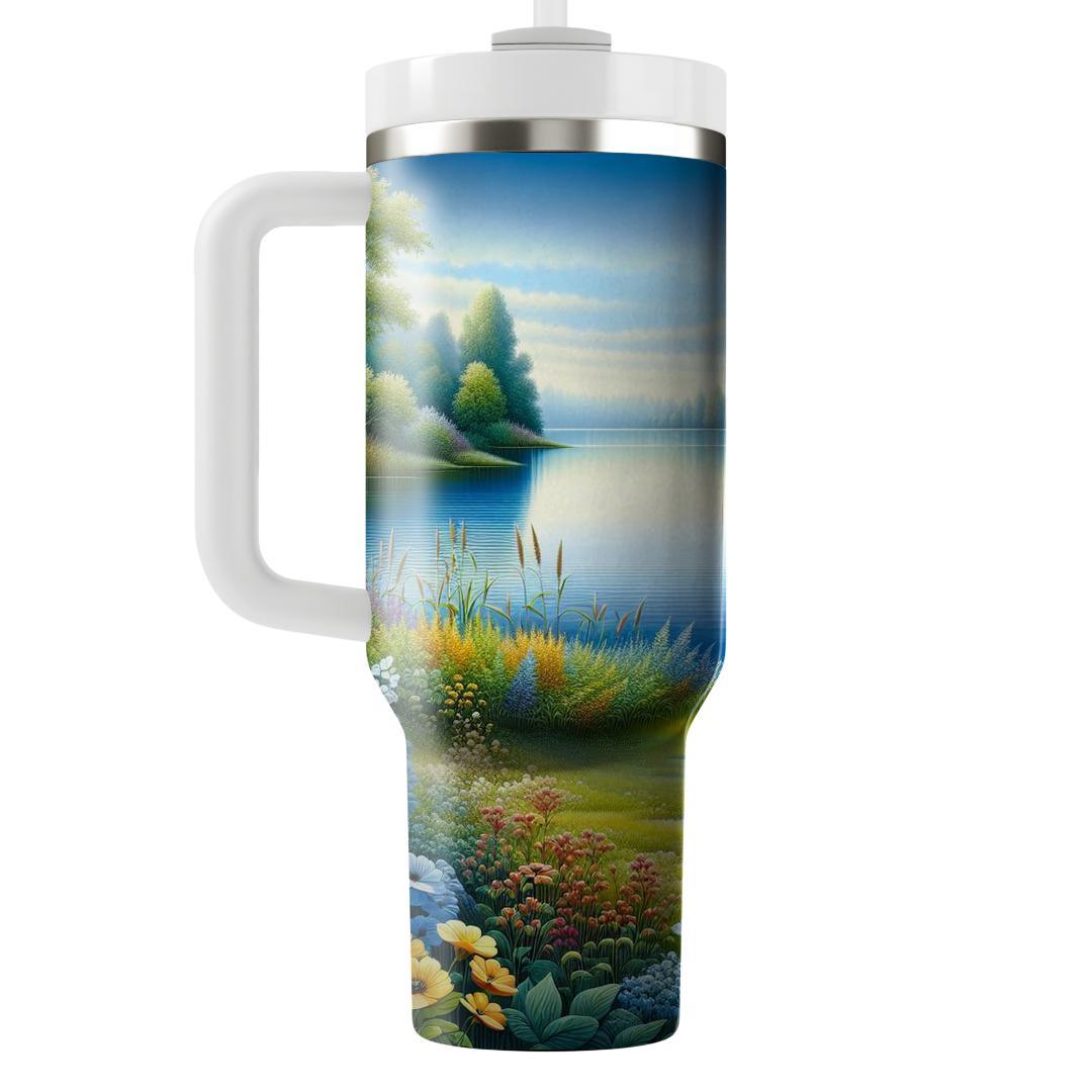 Serene Summer Lake  Tumblers With Lids