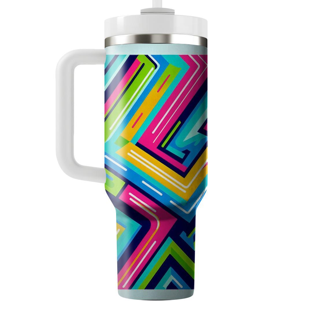 Colorful Zigzag Groove  Personalized Tumblers