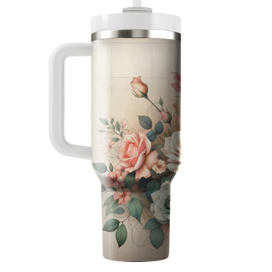 Rose Watercolor Dream  Unique Tumblers