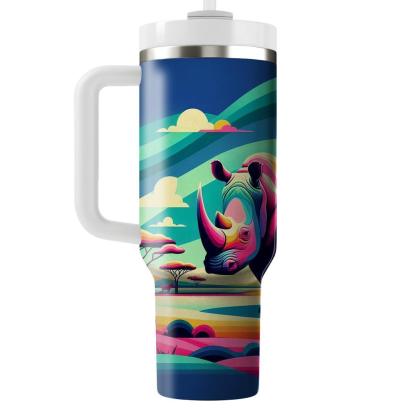 Funky Rhino Dance  Tumblers With Lids