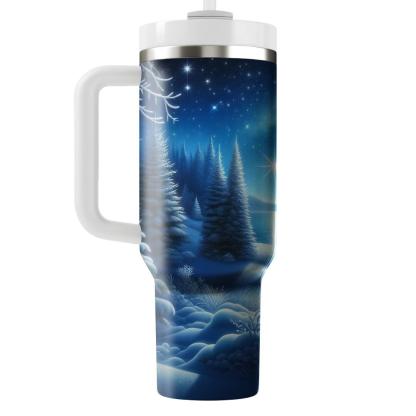 Winter Snowy Night Stars  Tumbler Cups