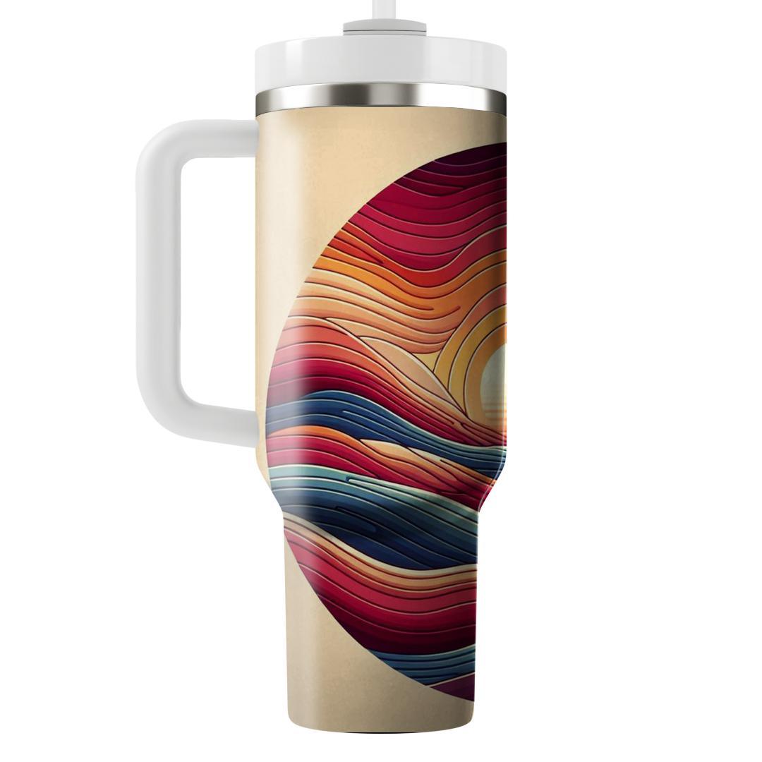 Retro Sunset Waves  Custom Tumblers