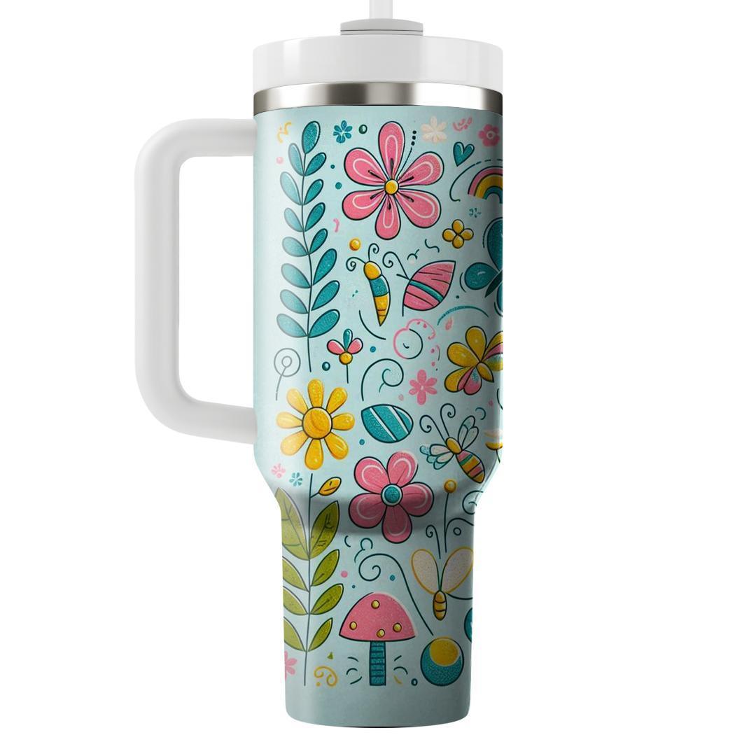 Spring Doodle Garden  Travel Tumblers