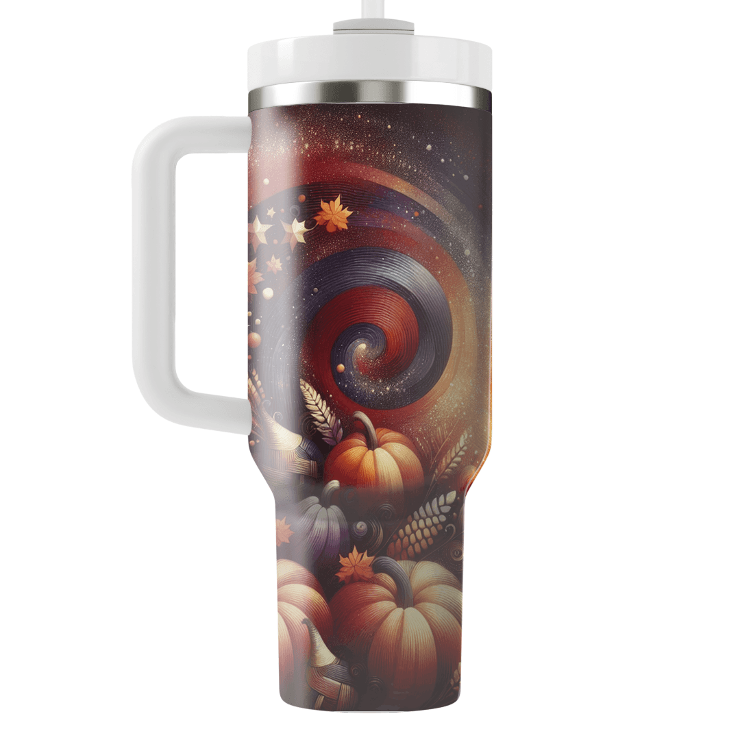 Celestial Harvest - An Abstract Thanksgiving  Decorative Tumblers