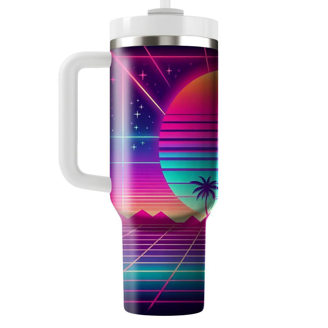 Electric Vibes Synthwave  Unique Tumblers