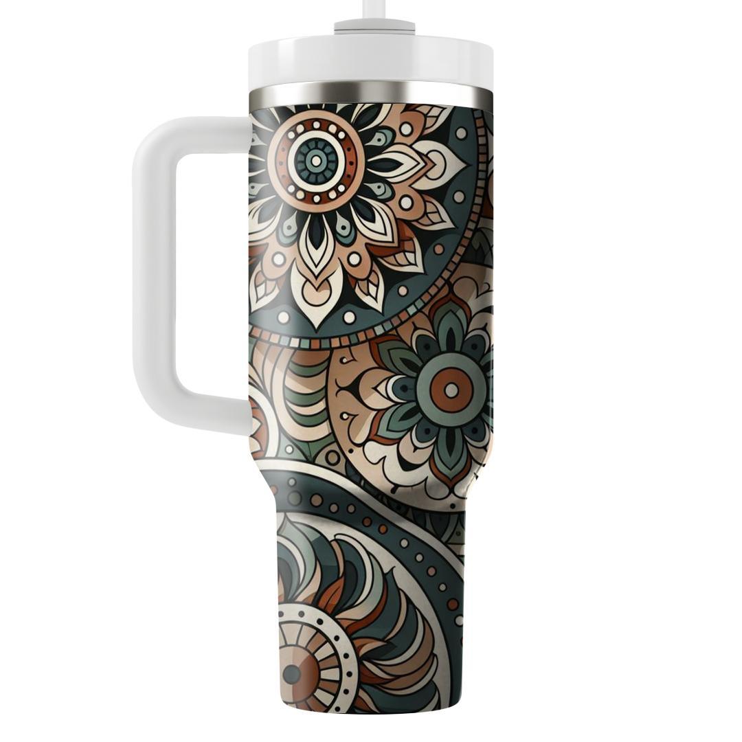 Earthy Tones Mandala  Personalized Tumblers