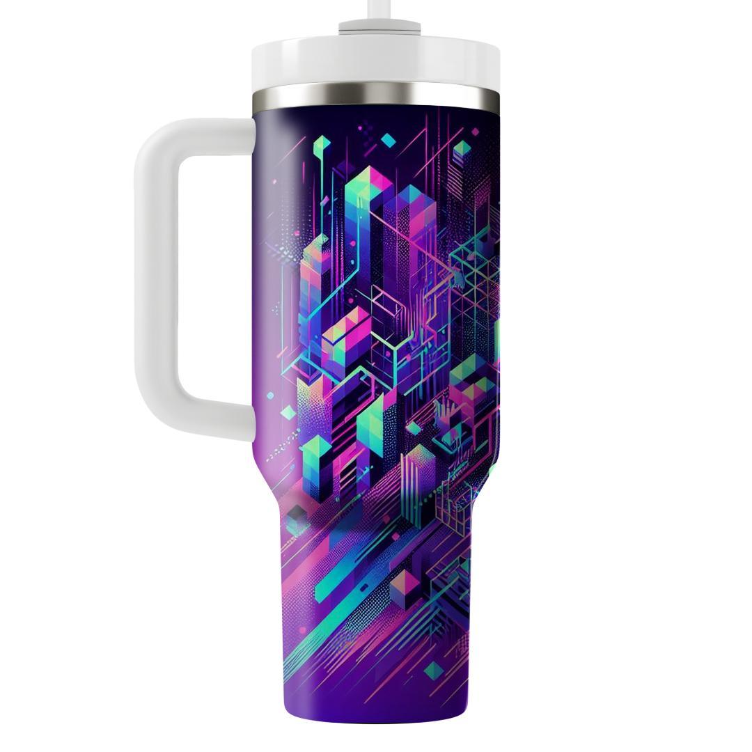 Glitch Wave  Travel Tumblers