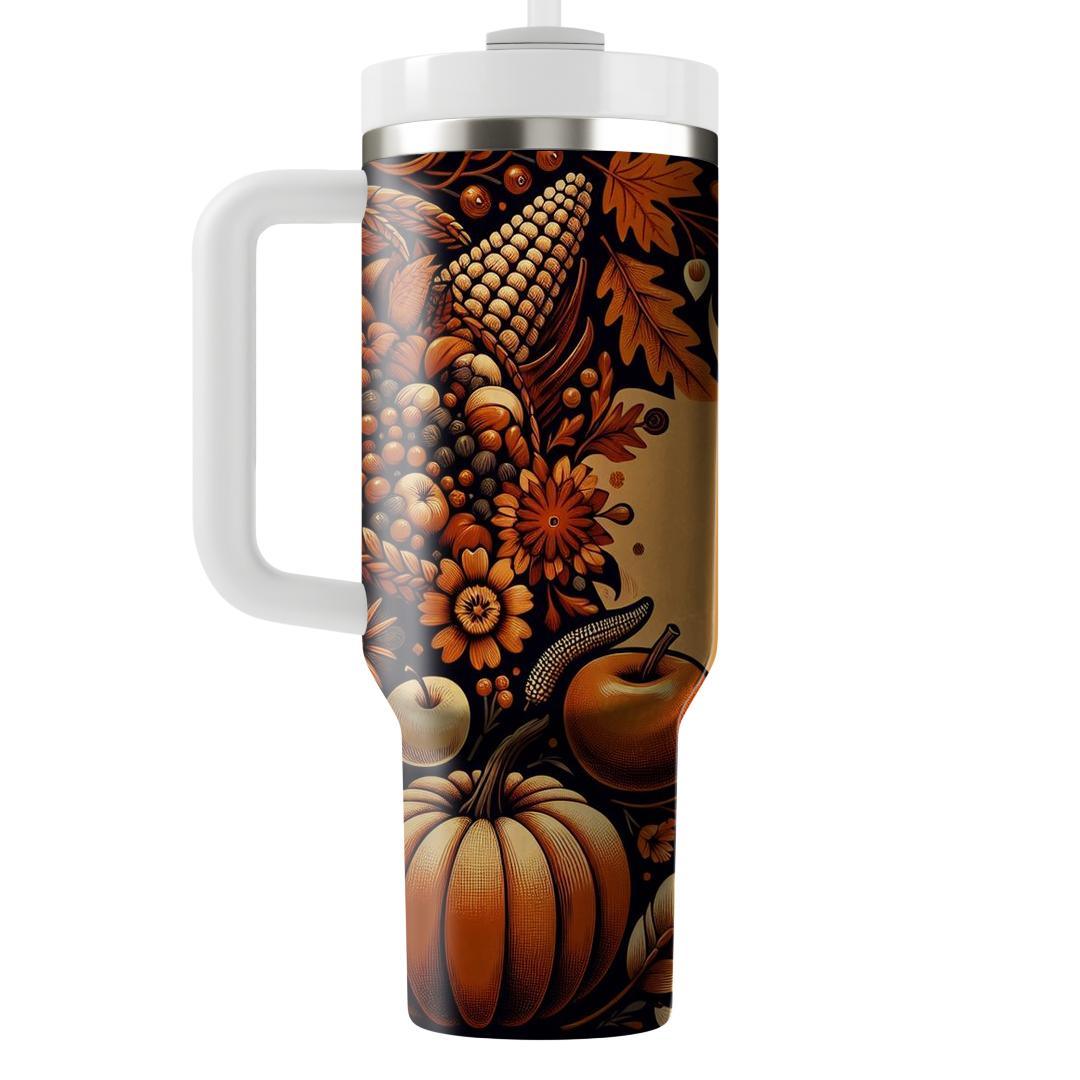 Autumn Cozy Cornucopia  Travel Tumblers