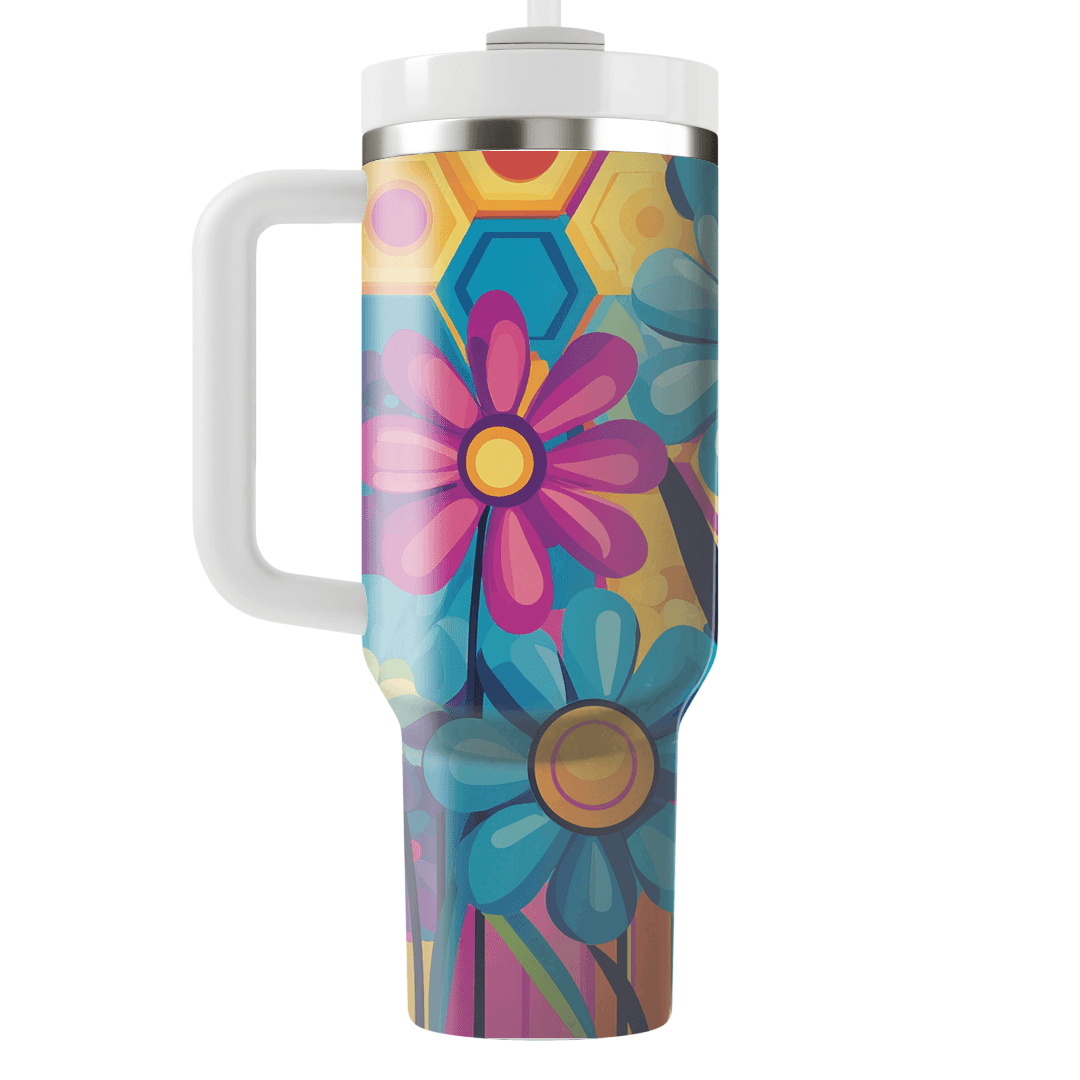 Funky Geometric Blossoms Unique Tumblers